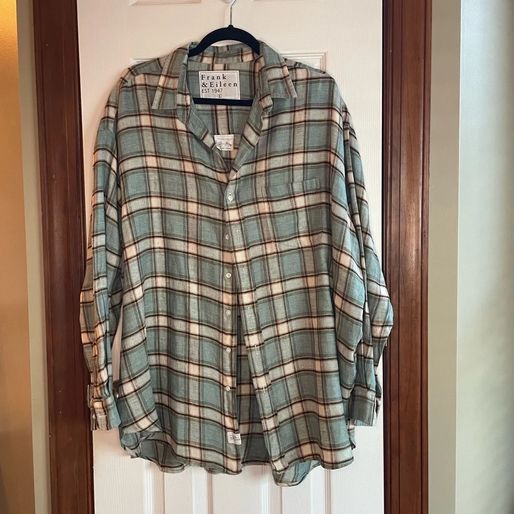 Frank & Eileen Green Sand Plaid Shirley Button Down Shirt - Picture 4 of 7